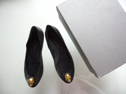 Черные кожаные балетки Alexander MQ McQueen