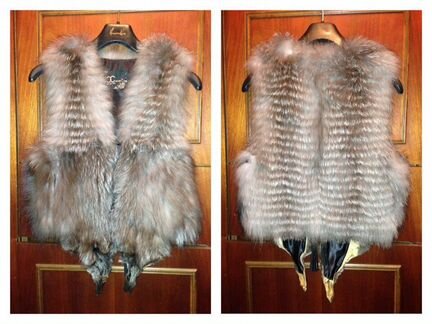 Жилет чернобурка лиса