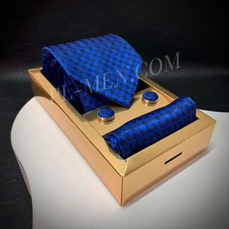 Мужской подарочный набор галстук запонки платок
