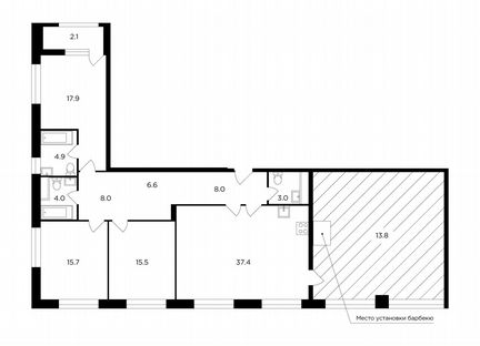 3-к квартира, 137.1 м², 13/13 эт.