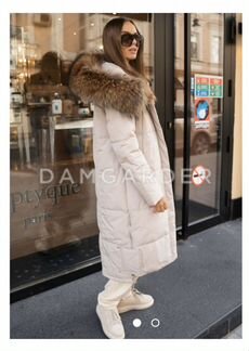 Пуховик lima classic billi миди бежевый