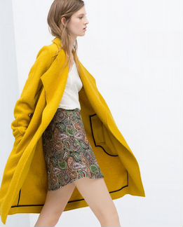 Пальто халат Zara горчичное
