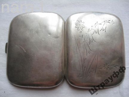 Портсигар. 84 проба, вес 143 гр. Серебро