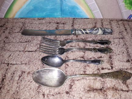 Ложки вилки мельхиор СССР