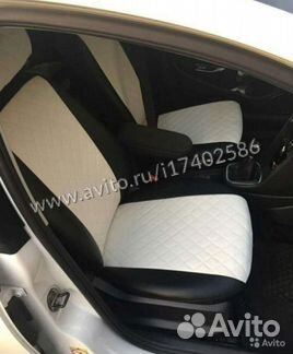 Чехлы для сидений хундай Солярис 1 Ромб черно белы