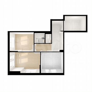 2-к квартира, 69.6 м², 12/17 эт.
