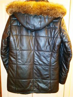 Зимняя куртка с капюшоном нат. Кожа и Мех