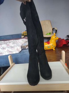 Сапоги зимние замшевые