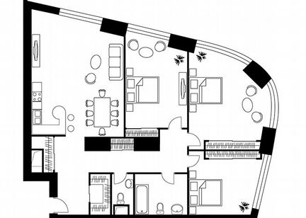 3-к квартира, 138.1 м², 54/56 эт.