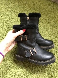 Сапоги осенние Zara кожаные