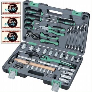 Набор инструмента, 1/2, Cr-V, S2, 58 предметов ste