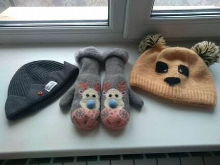 Детские шапки и рукавички для девочки