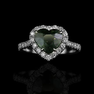 Кольцо из б.з. с сапфиром 2,19ct и брил 0.6ct