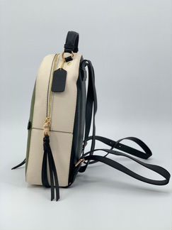 Женский рюкзак Coach Коач из кожи хаки новый