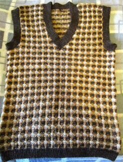 Вязаный мужской жилет из натуральной шерсти яка