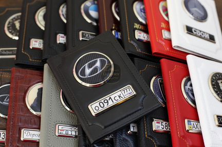 Обложка кожаная на документы с логотипом