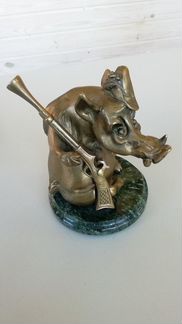 Кабан-охотник, сувенир, статуэтка