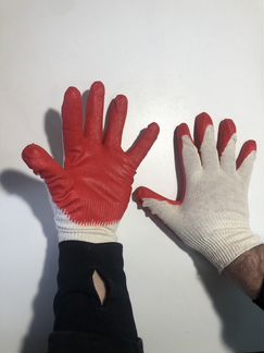 Перчатки х/б одинарный облив свс