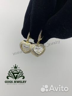 Золотые серьги с бриллиантами chopard