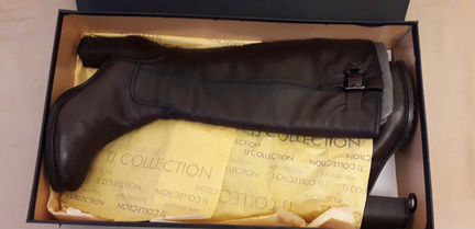 Кожаные сапоги TJ Collection с натуральным мехом