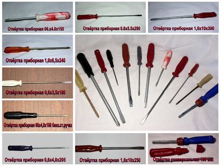 Отвёртки с прямым шлицем (приборные) пл. ручка от