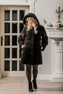 Новая норковая шуба Графит