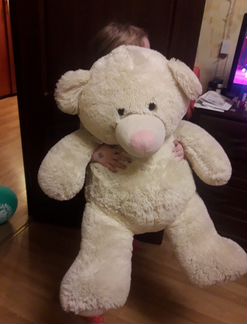 Плюшевый медведь мягкий высота 1 метр