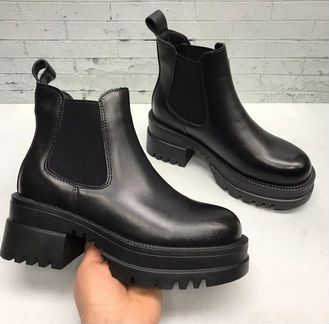 Демисезонные кожаные ботинки