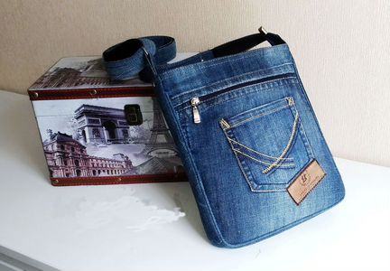 Сумка мужская джинсовая