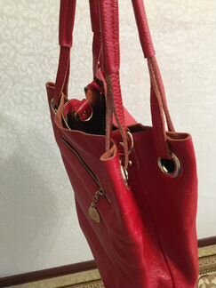 Сумка женская/ красная/ кожа