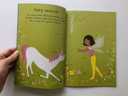 Unicorns, Usborne. Книга c наклейками на английско