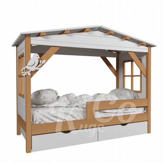 Детская кровать - домик из массива сосны 