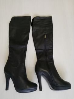 Сапоги женские р.38 (нат.кожа) (б/у)