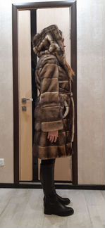 Шуба норковая с капюшоном
