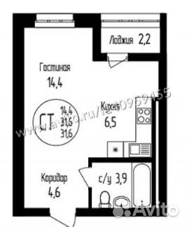 1-к квартира, 31.6 м², 2/19 эт.