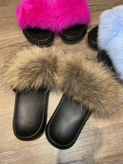 Шлепки мех натуральный