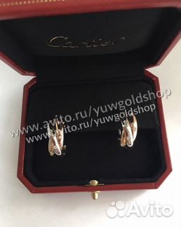 Золотые серьги 585 пробы Trinity с брил. 0.16 ct