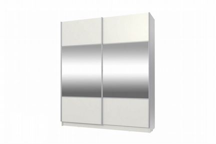 Шкаф-купе 2-х дверный 204 см белый, с двумя зеркал