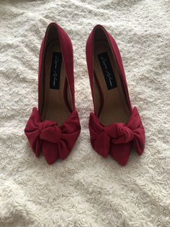 Туфли красные замшевые красные