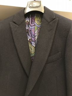 Пальто мужское etro. Темно-синее. 100 кашемир